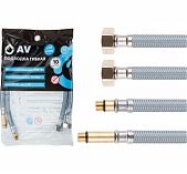 Подводка для воды AV Engineering Nylon М10х1/2"  AVE21880, гибкая, для смесителя, длина 80 см, резьба гайка-штуцер, 2 шт