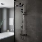 Душевая система AETHERPRIDE A2417-9 оружейная сталь, тропический душ