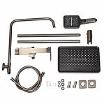 Душевая система AETHERPRIDE A2417-9 оружейная сталь, тропический душ