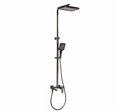 Душевая система AETHERPRIDE A2407-9 оружейная сталь, тропический душ
