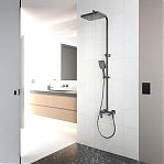 Душевая система AETHERPRIDE A2407-9 оружейная сталь, тропический душ