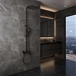 Душевая система AETHERPRIDE A2407-9 оружейная сталь, тропический душ