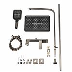 Душевая система AETHERPRIDE A2407-9 оружейная сталь, тропический душ