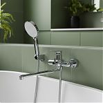 Смеситель для ванны AETHERPRIDE A2250, длинный излив, душевой гарнитур, цвет хром
