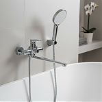 Смеситель для ванны AETHERPRIDE A2250, длинный излив, душевой гарнитур, цвет хром