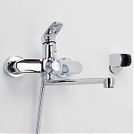 Смеситель для ванны AETHERPRIDE A2250, длинный излив, душевой гарнитур, цвет хром