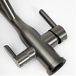 Смеситель для кухни AETHERPRIDE A4398-89  гибкий излив, для фильтра питьевой воды, цвет оружейная сталь