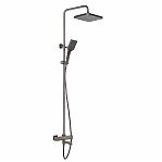 Душевая система AETHERPRIDE A2491-9 оружейная сталь, термостат, тропический душ