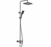 Душевая система AETHERPRIDE A2491-9 оружейная сталь, термостат, тропический душ