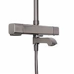 Душевая система AETHERPRIDE A2491-9 оружейная сталь, термостат, тропический душ