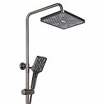 Душевая система AETHERPRIDE A2491-9 оружейная сталь, термостат, тропический душ