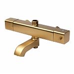 Душевая система AETHERPRIDE A2491-3 сатин золотой, термостат, тропический душ