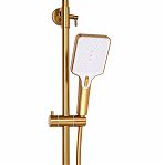Душевая система AETHERPRIDE A2491-3 сатин золотой, термостат, тропический душ