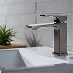 Смеситель для умывальника AETHERPRIDE A1001-9, цвет оружейная сталь