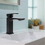 Смеситель для умывальника  AETHERPRIDE A1001-6, цвет черный матовый