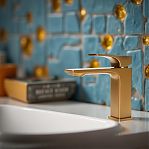 Смеситель для умывальника AETHERPRIDE A1001-3, цвет сатин золотой