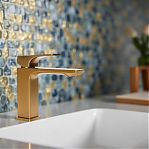 Смеситель для умывальника AETHERPRIDE A1001-3, цвет сатин золотой