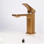 Смеситель для умывальника AETHERPRIDE A1001-3, цвет сатин золотой