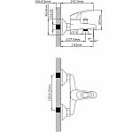 Смеситель для ванны AV Engineering AVURS3-A120-330 Lt D35 серия URS, с душевым гарнитуром, латунь, цвет хром