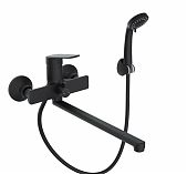 Смеситель для ванны Econoce  EC0807BL картридж D35-A, с душевым гарнитуром, однорычажный, цинк, цвет черный