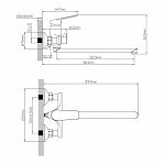 Смеситель для ванны Econoce  EC0807BL картридж D35-A, с душевым гарнитуром, однорычажный, цинк, цвет черный