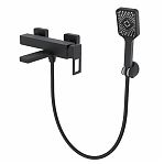 Смеситель для ванны Econoce EC0813BL картридж D35-A, с душевым гарнитуром, однорычажный, цинк, цвет черный