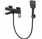 Смеситель для ванны Econoce EC0813BL картридж D35-A, с душевым гарнитуром, однорычажный, цинк, цвет черный