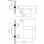 Смеситель для ванны Econoce EC0813BL картридж D35-A, с душевым гарнитуром, однорычажный, цинк, цвет черный