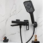 Смеситель для ванны Econoce EC0813BL картридж D35-A, с душевым гарнитуром, однорычажный, цинк, цвет черный