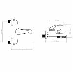 Смеситель для ванны Econoce EC0261 картридж D35-A, с душевым гарнитуром, однорычажный, цинк, цвет хром