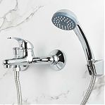 Смеситель для ванны Econoce EC0261 картридж D35-A, с душевым гарнитуром, однорычажный, цинк, цвет хром