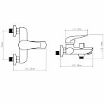 Смеситель для ванны Econoce EC0281 картридж D35-A, с душевым гарнитуром, однорычажный, цинк, цвет хром