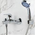 Смеситель для ванны Econoce EC0281 картридж D35-A, с душевым гарнитуром, однорычажный, цинк, цвет хром