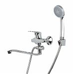 Смеситель для ванны Econoce EC0240 картридж D40-A, с душевым гарнитуром, однорычажный, цинк, цвет хром
