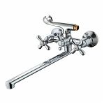 Смеситель для ванны Econoce EC0341 тип I, с душевым гарнитуром, двухвентильный,  цинк, цвет хром 