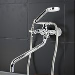 Смеситель для ванны Econoce EC0341 тип I, с душевым гарнитуром, двухвентильный,  цинк, цвет хром 