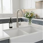 Смеситель для кухни AV Engineering, AVZAR4-A304-800, жесткий излив, аэратор, сатин