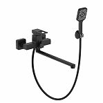 Смеситель для ванны Econoce EC0817BL картридж D35-A, с душевым гарнитуром, однорычажный, цинк, цвет черный