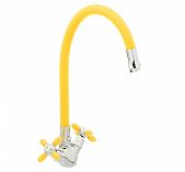 Смеситель для кухни Frud R44127-9 гибкий излив, желтый