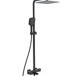 Душевая система Gappo G2417-60,  цвет черный, термостат, тропический дождь