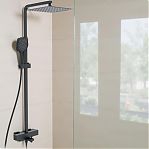 Душевая система Gappo G2417-60,  цвет черный, термостат, тропический дождь