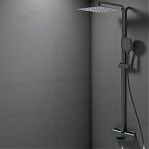 Душевая система Gappo G2417-60,  цвет черный, термостат, тропический дождь