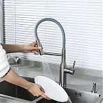 Смеситель для кухни Gappo G4398-55 гибкий излив, сатин