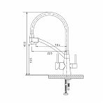 Смеситель для кухни Gappo G4398-13 гибкий излив, встроенный фильтр для питьевой воды, золото