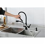 Смеситель для кухни Gappo G4398-16 гибкий излив, черный