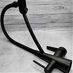 Смеситель для кухни Gappo G4398-16 гибкий излив, черный