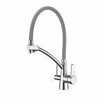 Смеситель для кухни Gappo G4398-17 гибкий излив, серый