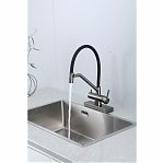 Смеситель для кухни Gappo G4098-9 гибкий излив, оружейная сталь