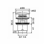 Донный клапан Frap F60-8 с переливом, хром