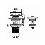 Донный клапан Frap F65-4 с переливом, хром